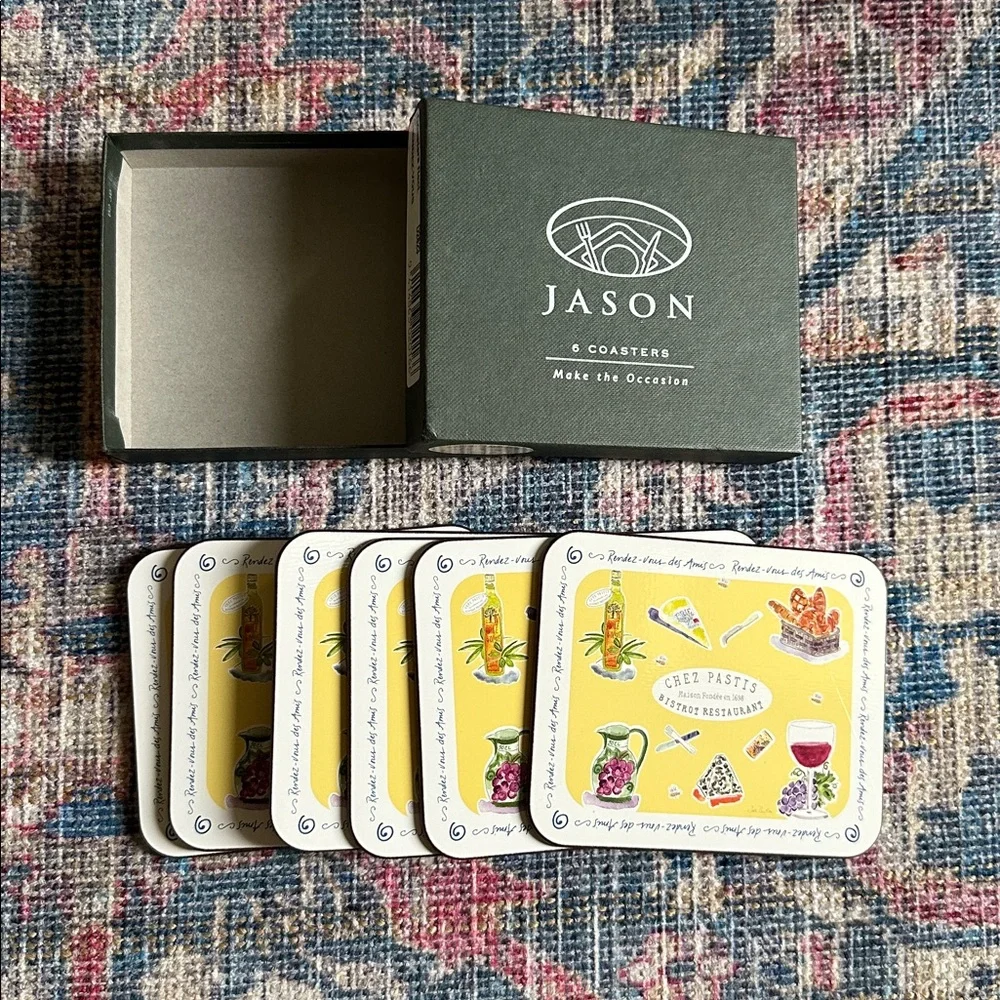 🍷 NWT JASON coaster set rendez-vous coasters with box NIB new vintage French